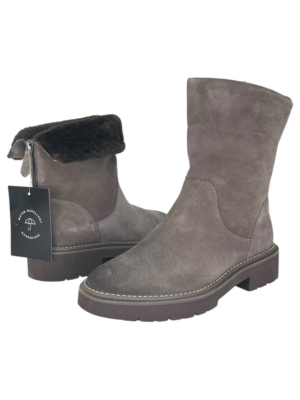 Naturalizer Sense Taupe Suede Leather Womens Ankle Boots Size 10W